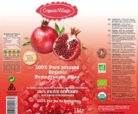 Pomegranate juice label